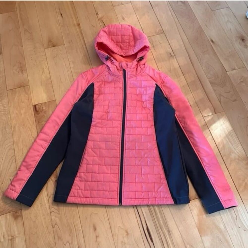 Cozy FreeTech Jacket Size Medium Peach & Gray 100% Polyester
